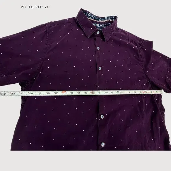 Denim & Flower Ricky Singh Button Shirt Maroon L - Picture 7 of 9